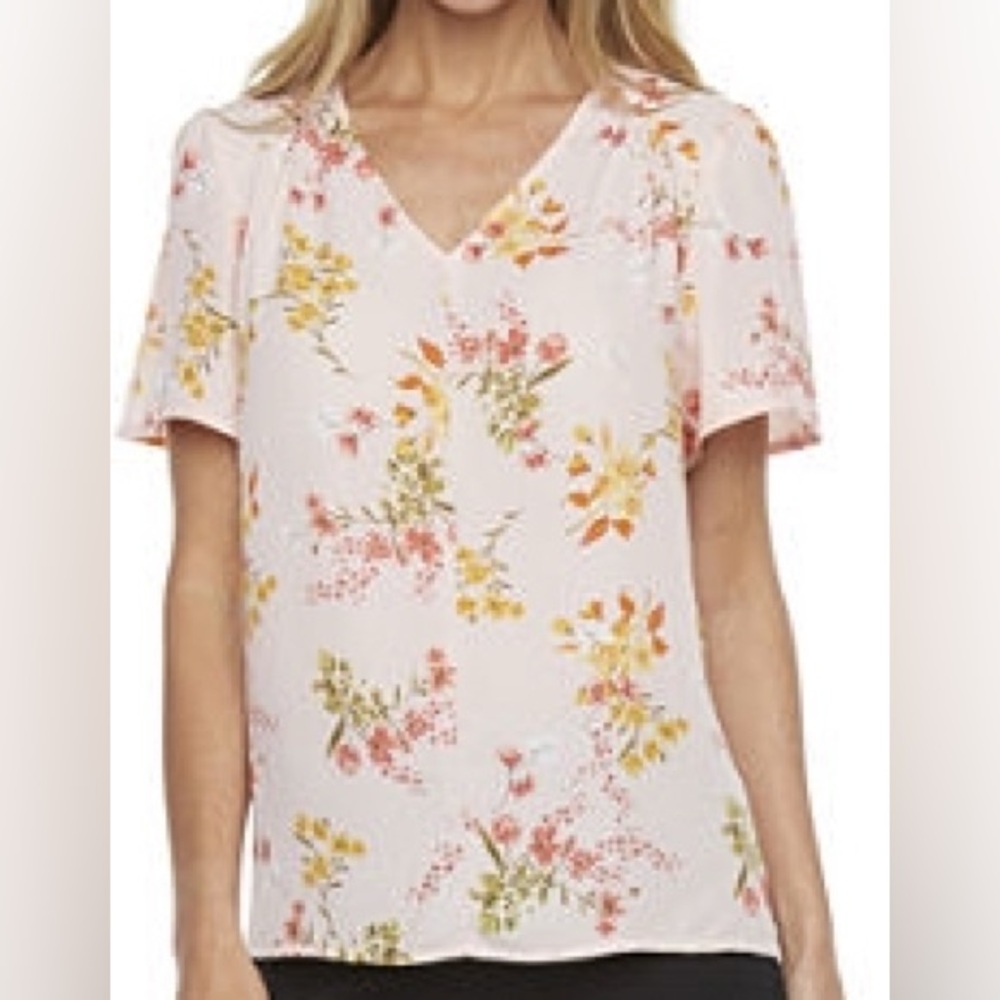 Liz Claiborne Floral Pink Women's Top